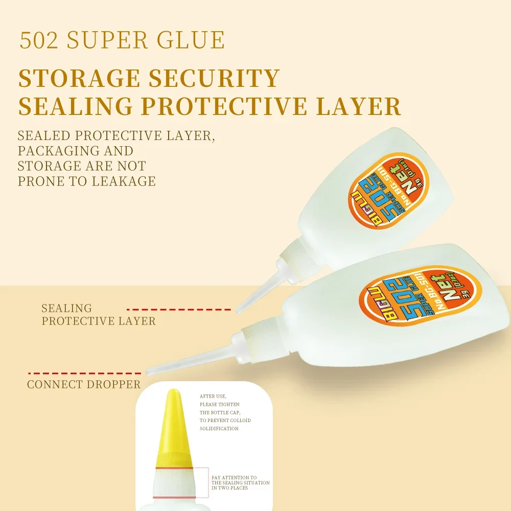 BIGLU 502 Super Glue Quick-drying Cyanoacrylate Instant Leather Rubber Wood Metal Strong Bond Liquid Adhesive Tool 3