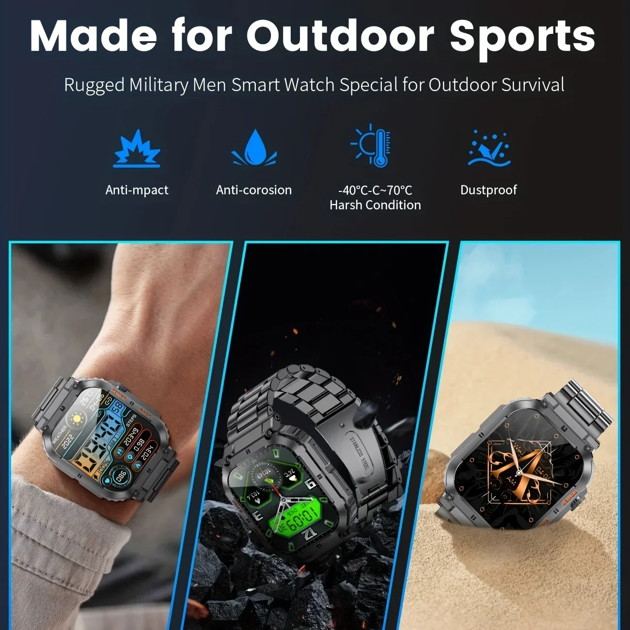 Smart Watch IP53 Waterproof Wireless Call Wireless Music Monitoring Blood Pressure/blood Oxygen Sleep Time Multiple Sports Modes