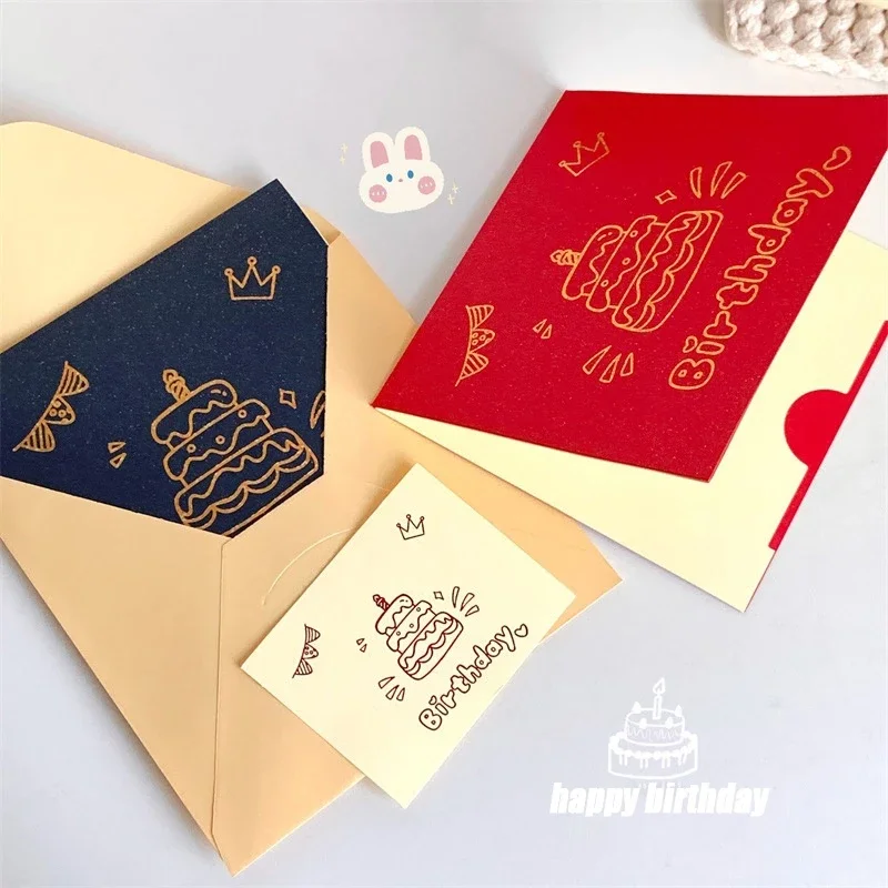 3D Music Light Happy Birthday Party Gift Card For Girl Kids Wife Husband Birthday Cake Pop-Up Greeting Cards Postcards