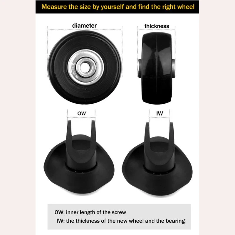 Luggage wheel accessories universal wheel cabin bag roller wheel mute wheel universal wear-resistant 20 inch 28 inch