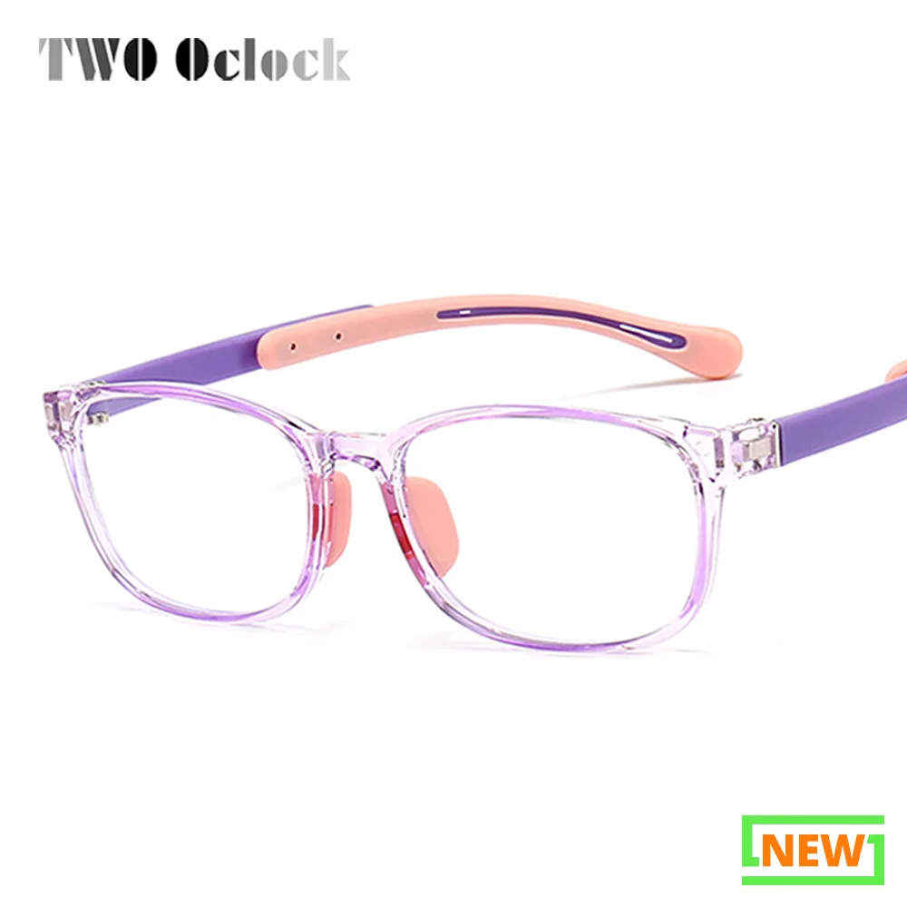 Ultra-light Flexible Kids Glasses Frames Boy Girl Square Anti Blue Light Clear Eyeglass Medical Prescription 0 Diopter Glasses anti blue light glasses kids glasses optical spectacle frames
