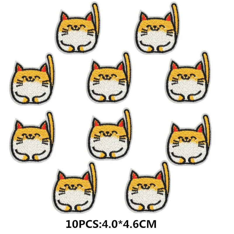 10 stücke Neue Cartoon Katze Applique Stickerei Patch Für Kleidung Tier Patch Eisen Auf Patches Auf Kleidung Nähen Aufkleber Patch – Detail 9