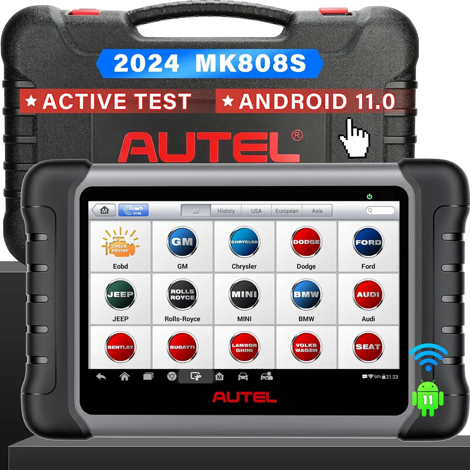 

Autel Scanner MaxiCOM MK808S: 2024 Bidirectional Tool as MK808BT Pro MX808S M808Z, Function as MaxiCheck MX900, 28+ Service