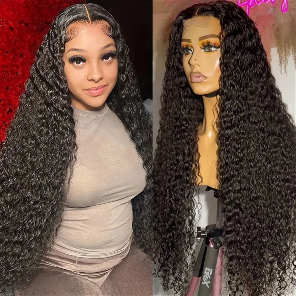 

Deep Wave 13x4 Transparent Lace Frontal Curly Human Hair Wig For Women Pre Plucked Glueless Brazilian Remy Hair 150-180% Density