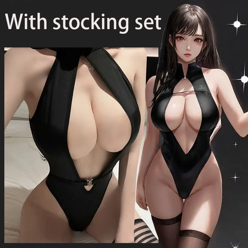 Uniform Set Erotic Cosplay Crotchless Corset Body Suit Curve Sexdoll Sexy Woman Costume Deep V Bra With Stockings Kit Maid Items women lingerie women lingerie set women cosplay costume