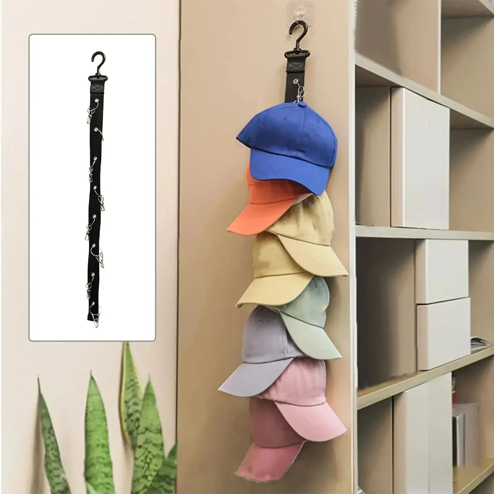 Hat Rack 1PS/2PS/3PS Hanging with Hook with Metal Clips Hat Collections Caps Rack Hat Golf Caps Stand for Baseball Golf