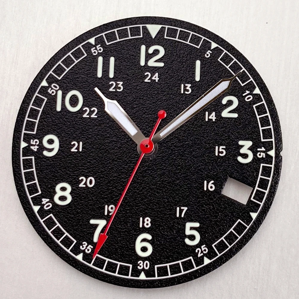 Textured Watch Dial in Black, White, and Peacock Blue - 29mm, No Logo, DIY Accessory Replacement