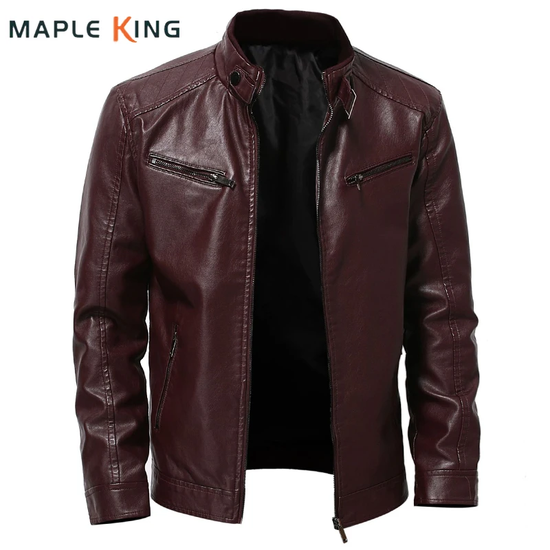 Mens Leather Motorcycle Jackets 2023 Steampunk Business Gentleman