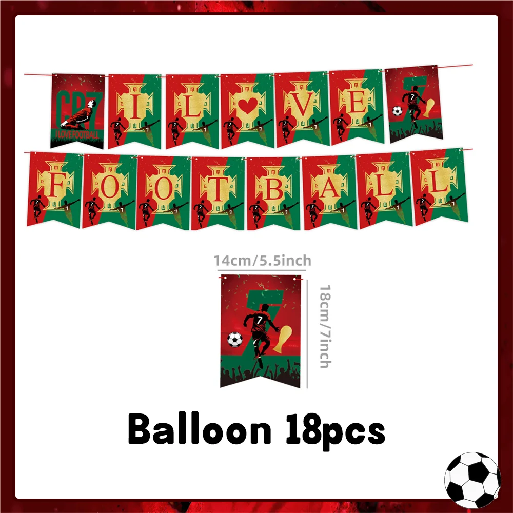 Fußballspieler-Thema, Fans, Partydekoration, Geschirr, Fußballstar Nr. 7, Ballon, Teller, Tasse, Hintergrund, Banner, Schlüsselanhänger, Geschenke für Jungen, su – Detail 6