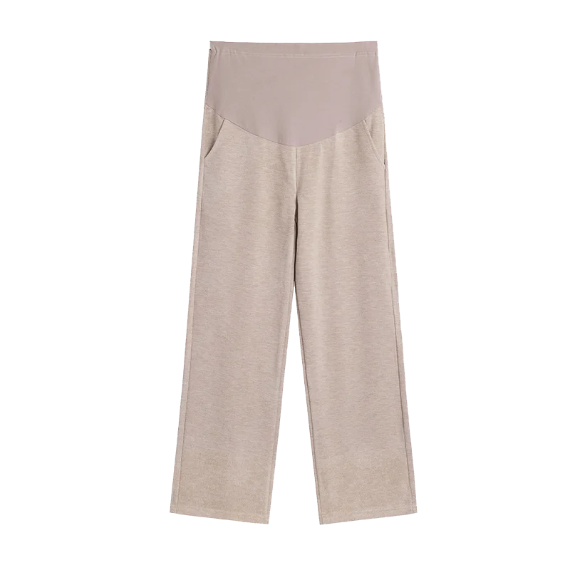 Maternity Long Straight Pants Wide Leg Loose Belly Trousers for Pregnant Women Autumn