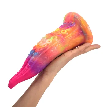 Glow-in-the-dark animal dildo Silicone penis tongue octopus tentacle masturbator anal plug sex toy for men and women Sm flirting 5