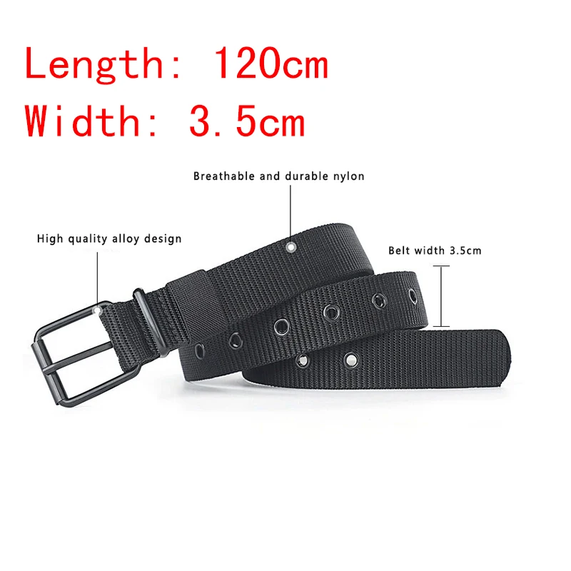 Canvas Belt Men's Porous Pin Buckle Outdoor Sports Women's Trendy Jeans For Men And Women