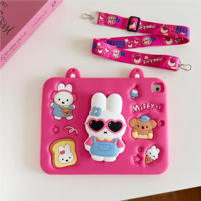 Cute 3D Cartoon Miffy Rabbit Silicone Tablet Protective Case