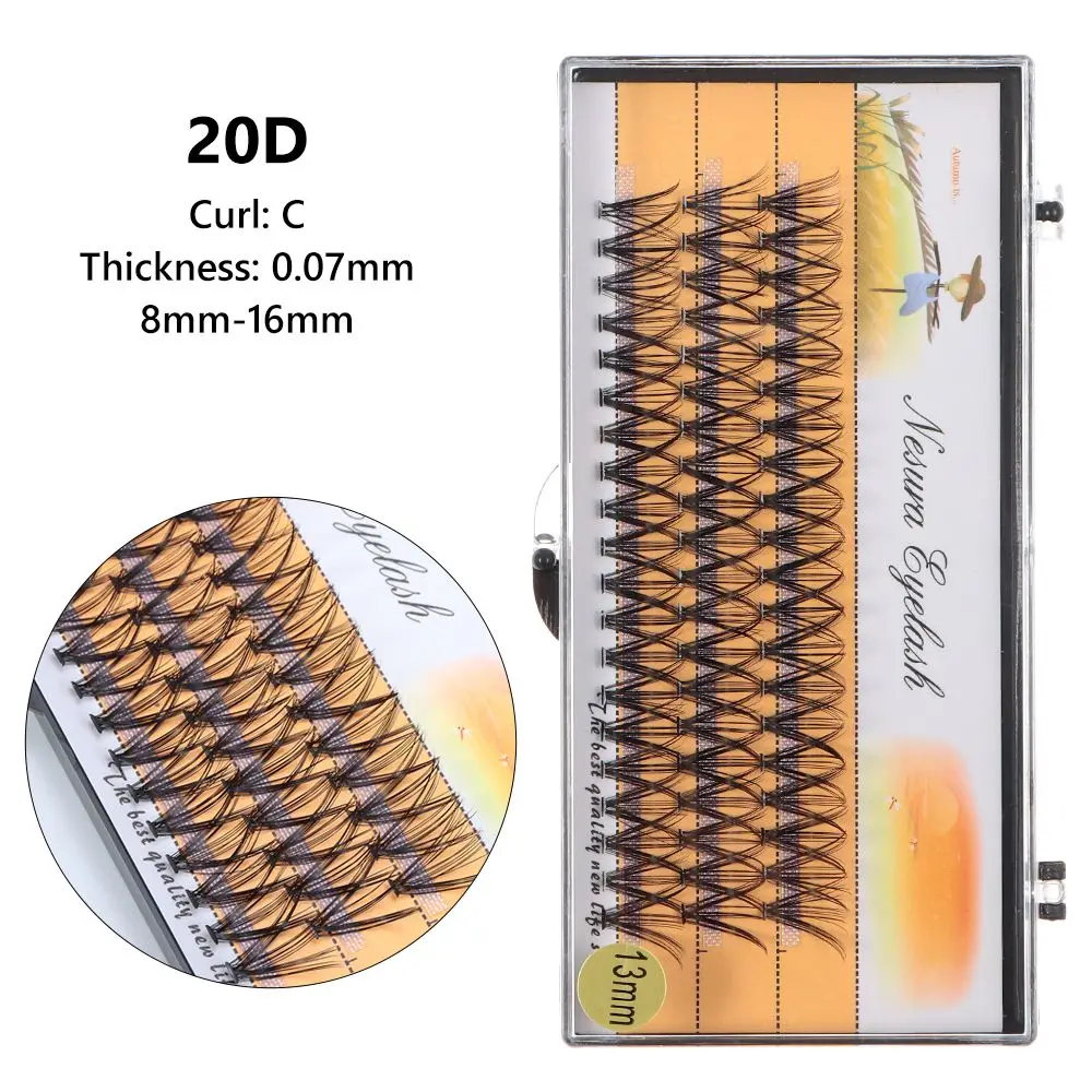 8-16mm 20D False Eyelashes 1 Box/60 Bundles C Curl DIY Lash Extension Lash Clusters for Beginners Self Application At Home