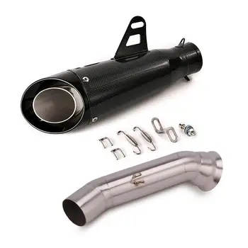 51MM Motorcycle Exhaust Pipe Escape Mid Link Pipe Mufflers Connect Tube Slip On For Ducati Hypermotard 821 Hyperstrada 821 13-18
