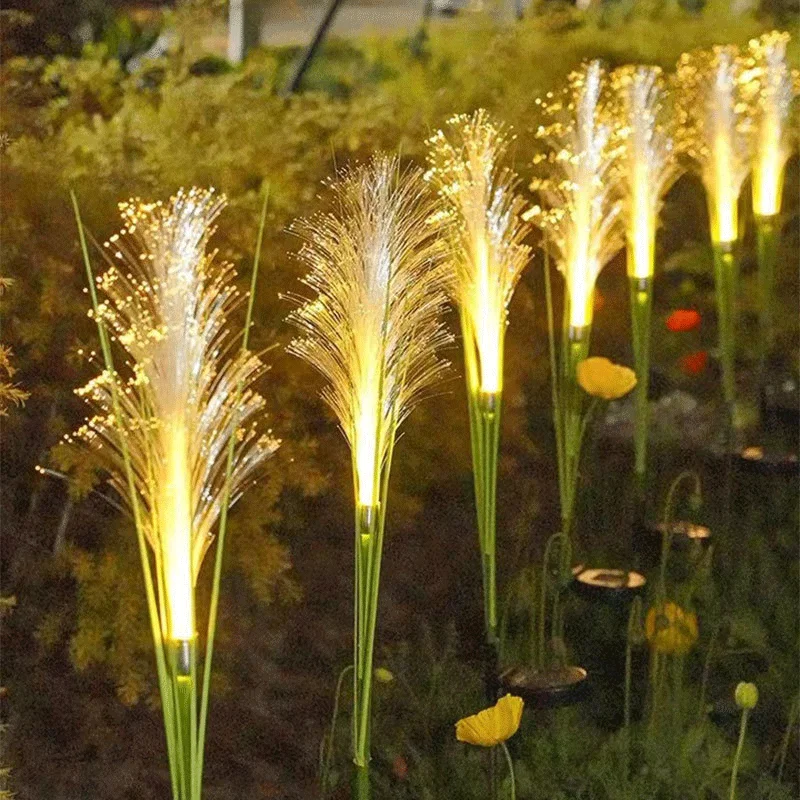 

8Pcs Garden Solar Reed Lights Outdoor Fiber Waterproof Garden Lamps Simulation Landscape Lighting For Lawn Home Patio Decoration