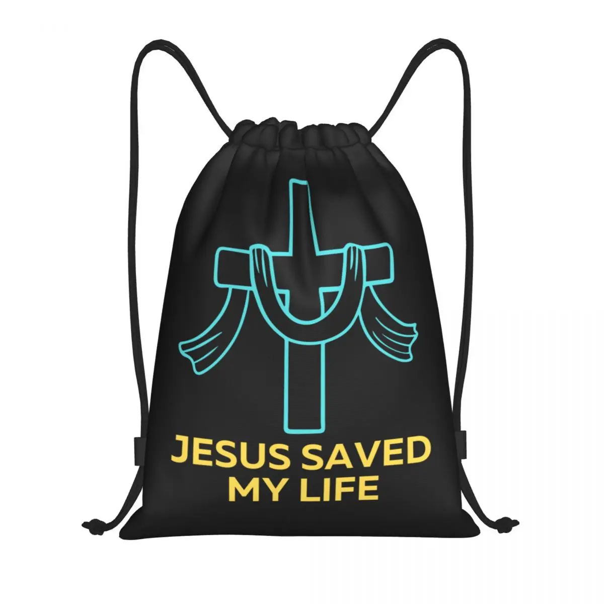 Custom Jesus Saved My Life Christian Dicing Zaino Con Coulisse Borse Donna Uomo Leggero Palestra Sport Sacks Sacks Per Yoga