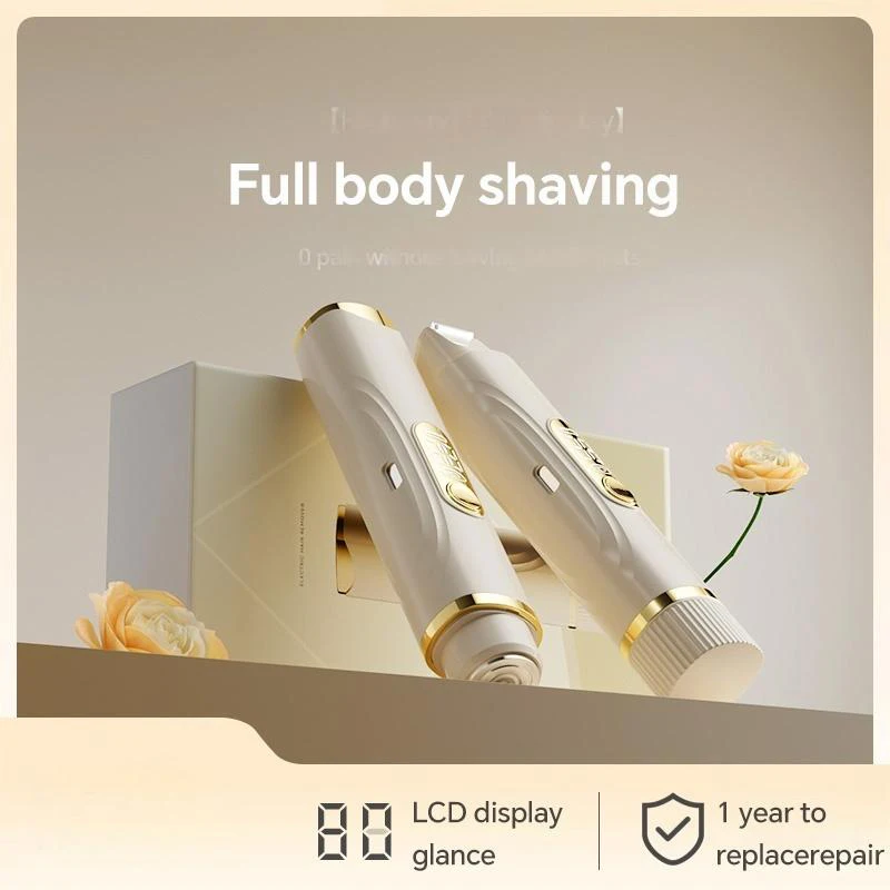 Double-head hair removal device, with LED display, bikini hair removal device, USB charging, convenient for travel.