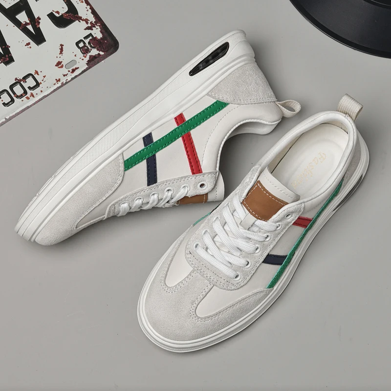 Casual Leather Mens Tenis Masculino Hot Sale Sneakers Leisure Walk Casual Shoes for Man Versatile Mixed Colors Skateboard Shoes