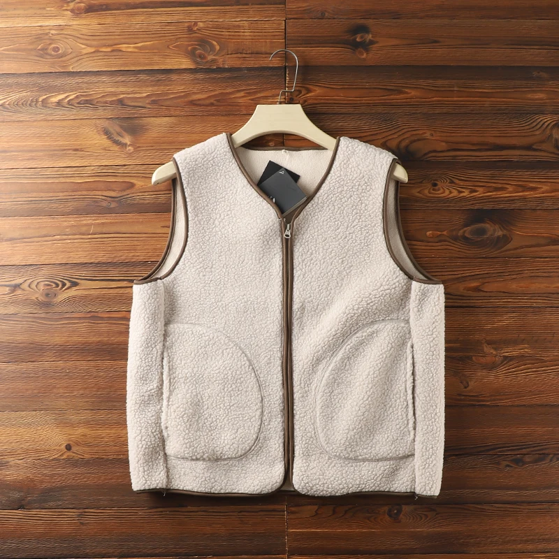 Nordic Double-Sided Fce Thi Warm Vest for Couples Men's Stand Fit V-Ne Autumn Winter Faion Casual Wear