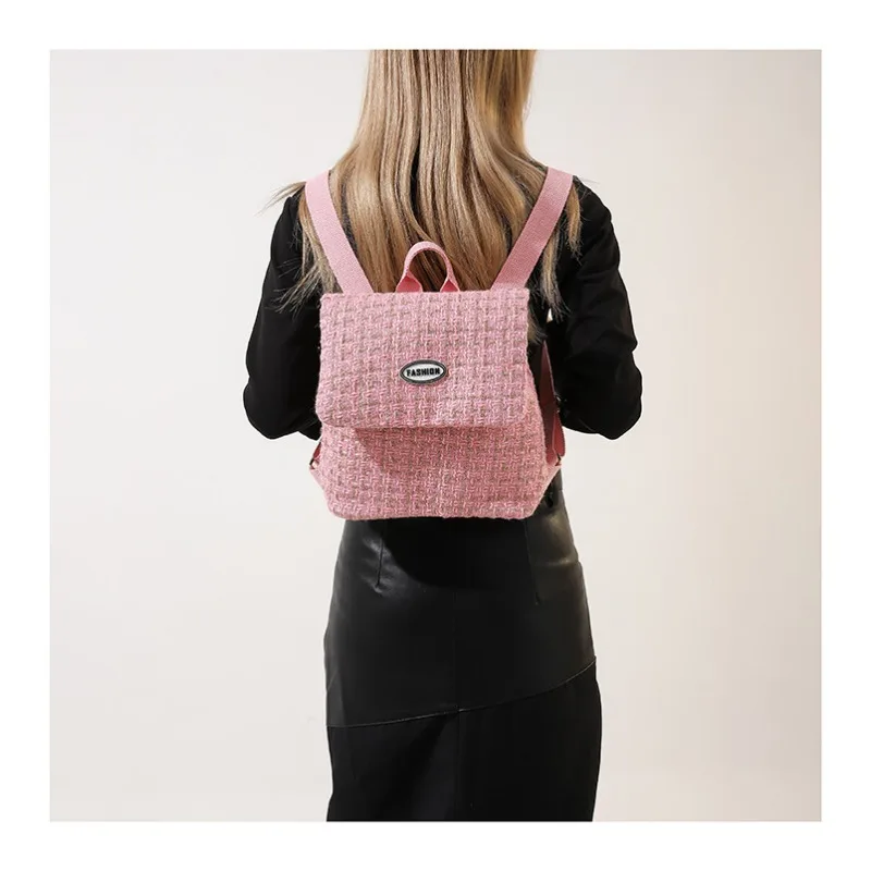 Woolen Trend Large-capacity Handbag New Temperament Fashion Simple Texture Female Backpack Designer Luxury Brand Shoulder Bag