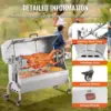 Grill with Hooded Cover Roaster, 46 Inch 198Lbs Capacity, BBQ Outdoor Pig Lamb Rotisserie Roaster, Electric 52W Motor Stainless 6