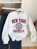 Fashion Woman Sweatshirts New York Brooklyn Letter Prints Pullovers Casual Crewneck Oversize Hoodies Fleece Warm Female Clothes 1