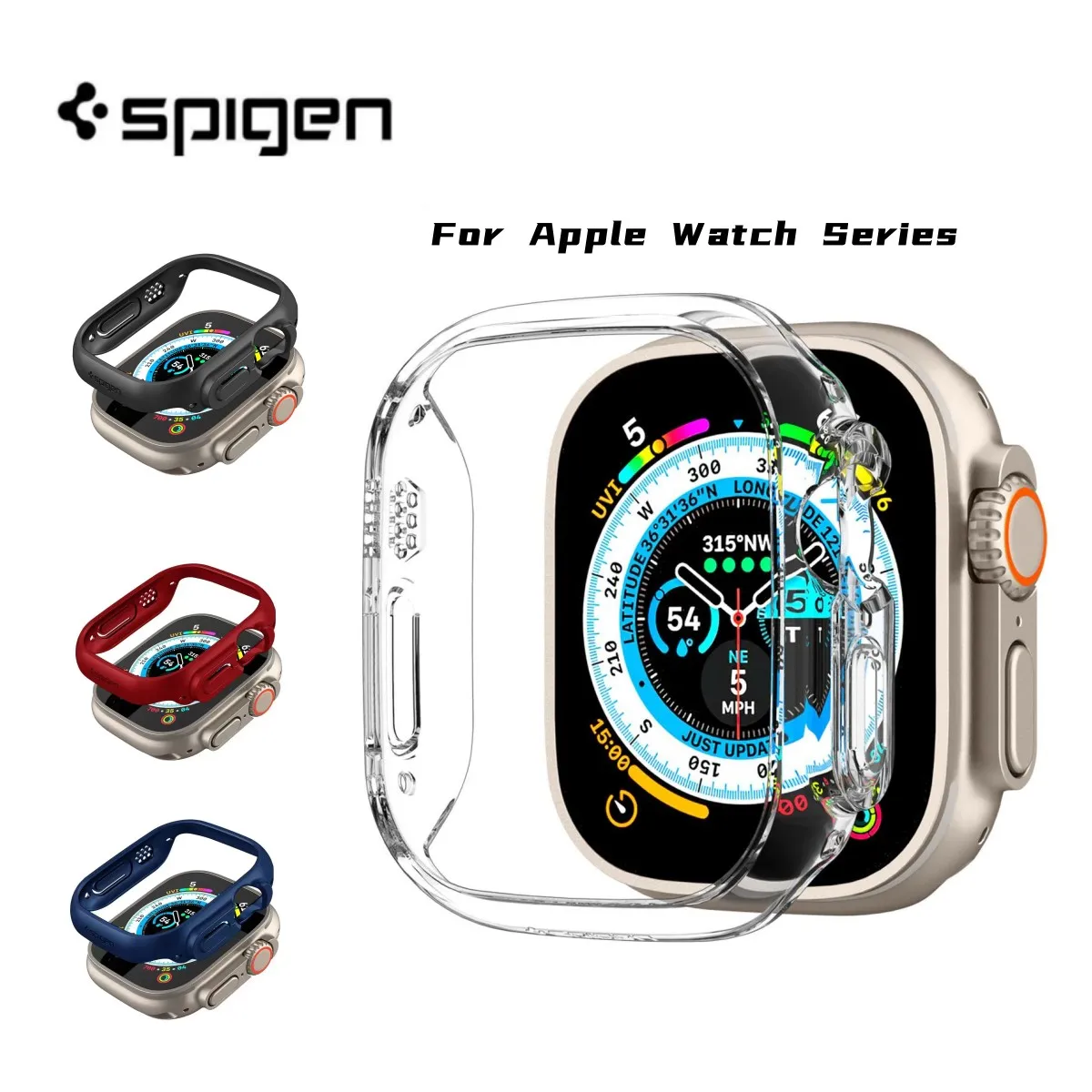Apple Watch Ultra (49 mm) Case, Spigen [Rugged Armor Pro] Shockproof Slim  Cover