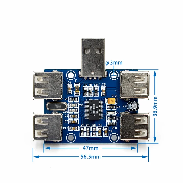 DC 5V USB HUB USB2.0 USBHUB Concentrator 4-Female USB Expansion Board Module Four USB Expansion Interface 4-port Controller 1