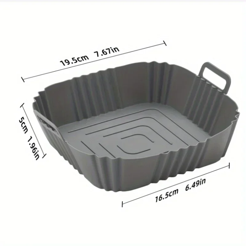 Air Fryer Liners Air Fryer Accessories 1pc of silicone air fryer oven baking plate pizza fried chicken silicone basket reusable air fryer liner accessory
