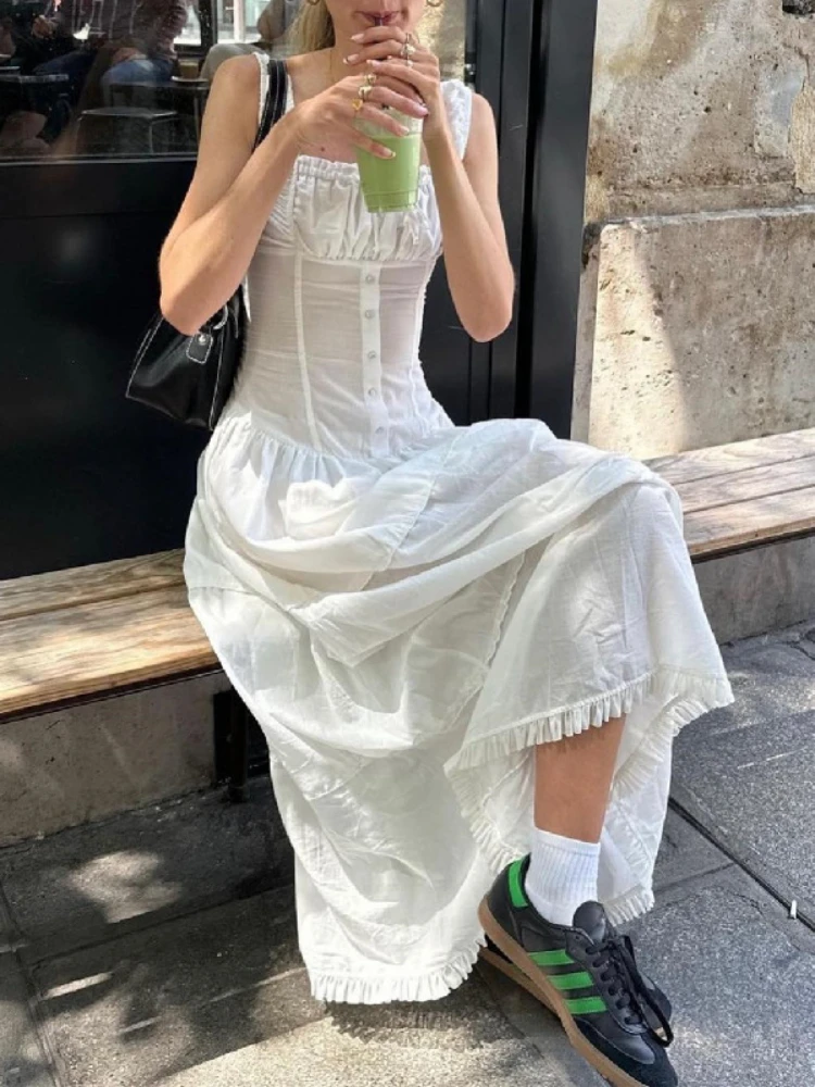 

Женское облегающее платье во французском стиле, привлекательное Плиссированное Платье на шнуровке с квадратным вырезом для отпуска, Новинка лета 2023