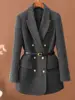 Comes With Belt A Vintage Wool Jacket For Women Autumn And Winter 2024 New Popular Seasonal Green Temperament Top Female Blazer 3