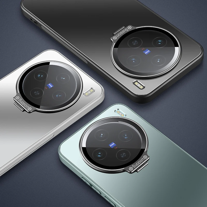 Matte Shockproof Back Cover with Camera Lens Protection and Invisible Bracket Holder