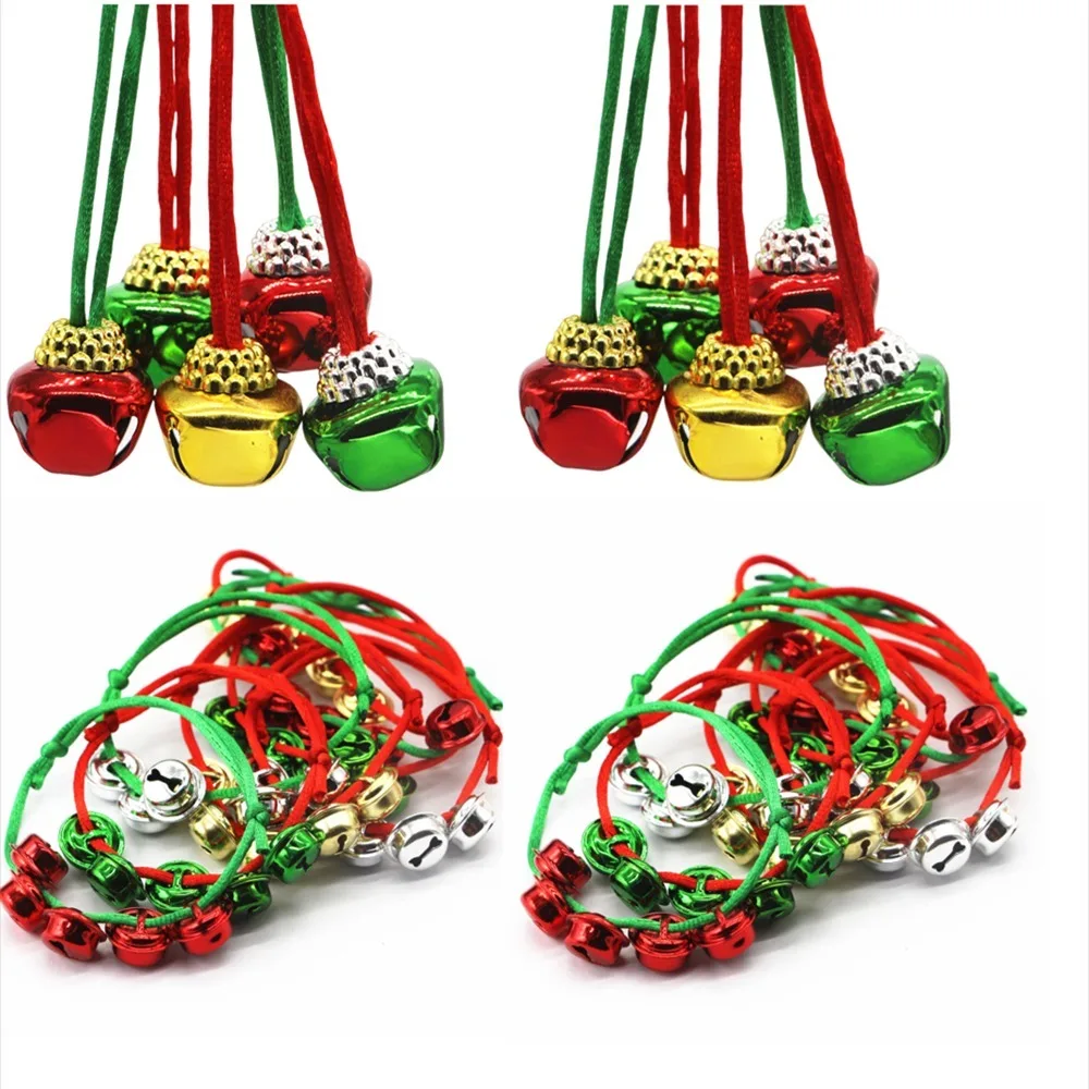 12/24 Stück süßes Weihnachtsglocken-Armband, Halskette, Kindergeburtstag, Party, Weihnachten, Karneval, Party, Geschenk, Dekoration, Schulpreis