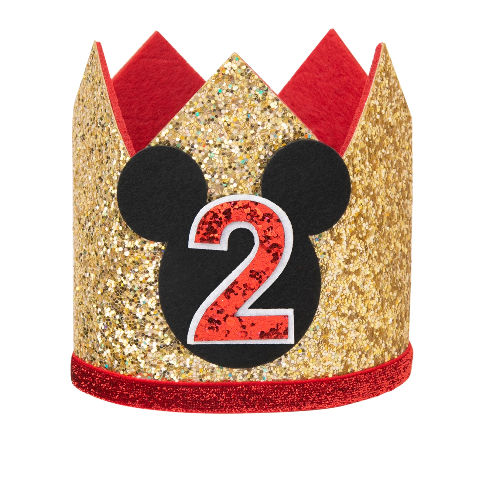 CHuangQi Birthday Party Glitter Hat for Boy & Girl Birthday Theme Party Crown Baby's Photo Props for 1/2 1st 2nd 3rd