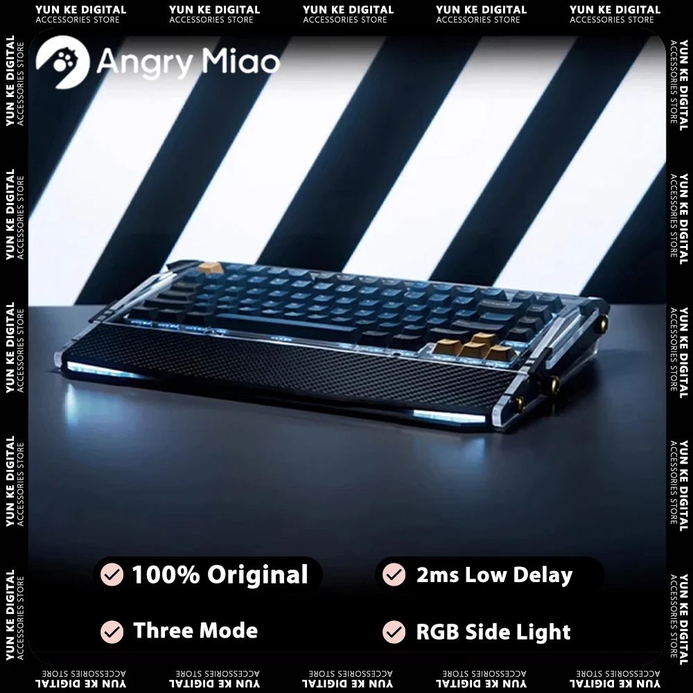 

Angry Miao DRY STUDIO Black Diamond 75 Bluetooth Wireless Mechanical Keyboard RGB Hot-Swap Leaf Spring Keyboard PC Gaming Custom