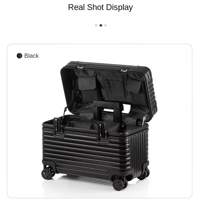 18/20-Inch Aluminum Alloy Magnesium Carry-On Luggage Air Approval Aluminum Trolley Portable Cabin Size Suitcase