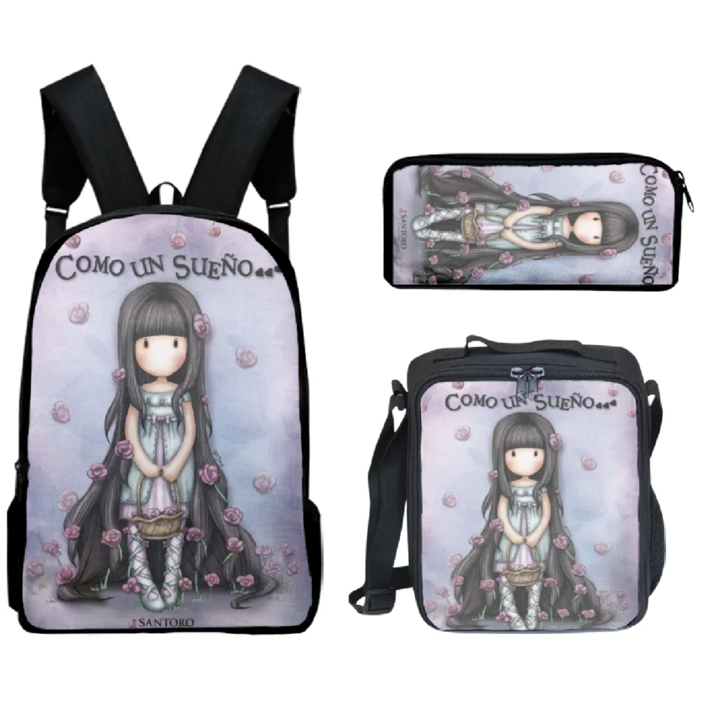 HarajukuNoveltySantoroGorjuss3pcsSetBackpack3DPrintSchool