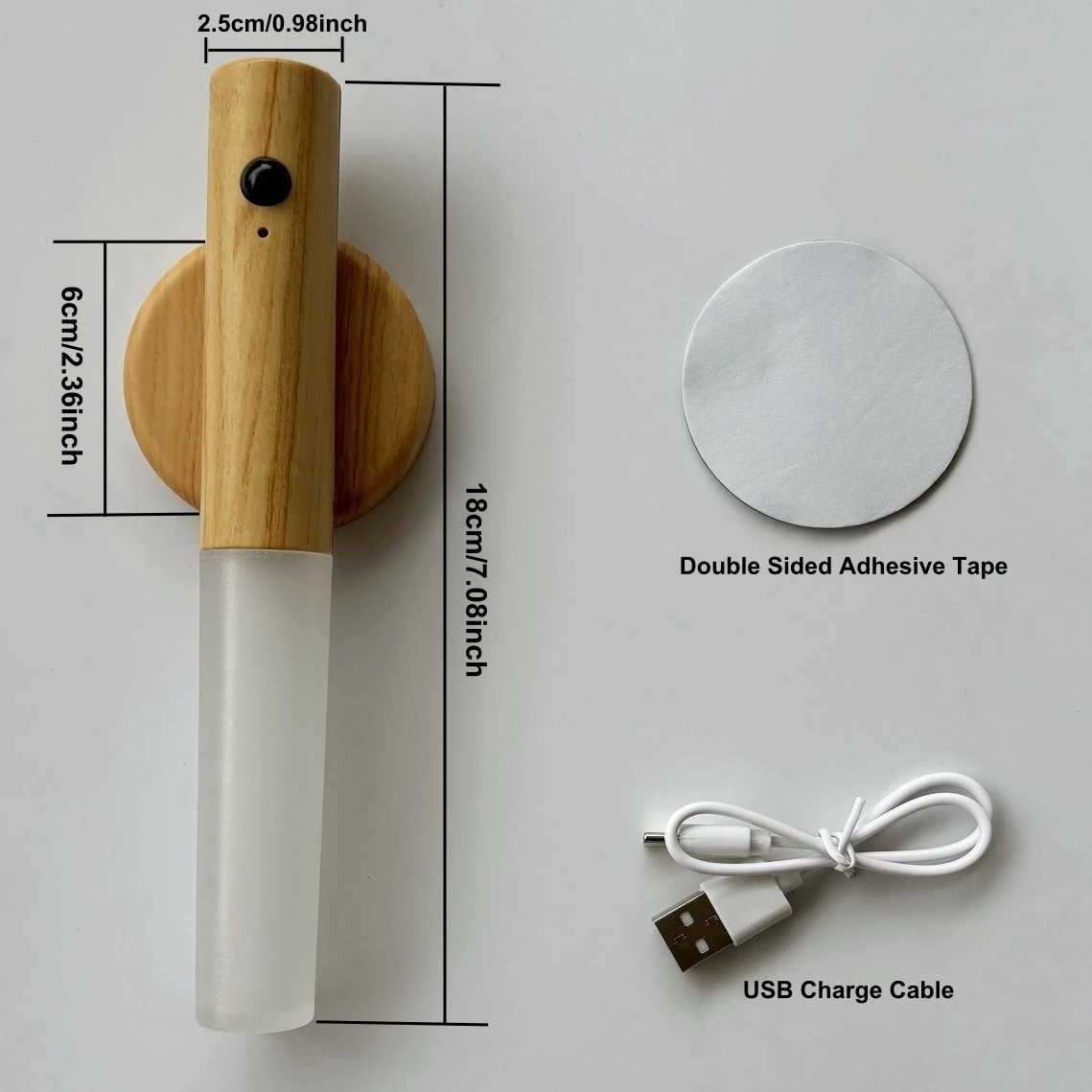 Wireless motion sensor LED night light rechargeable auto induction for kitchen closet toilet staircase
