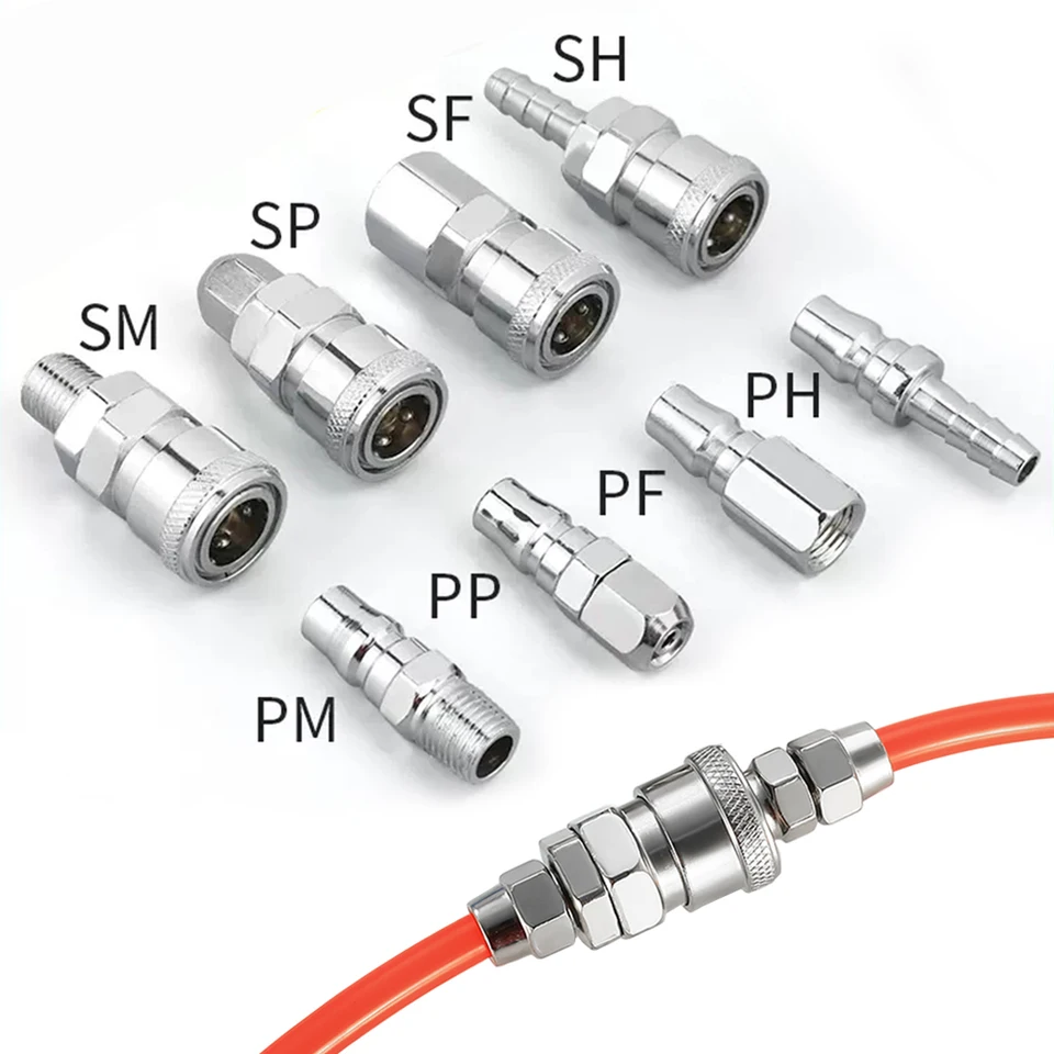 Connettore Pneumatico Autobloccante - Tipo C Per Tubi PU, Massima Pressione 15 Kgf/cm&sup2;