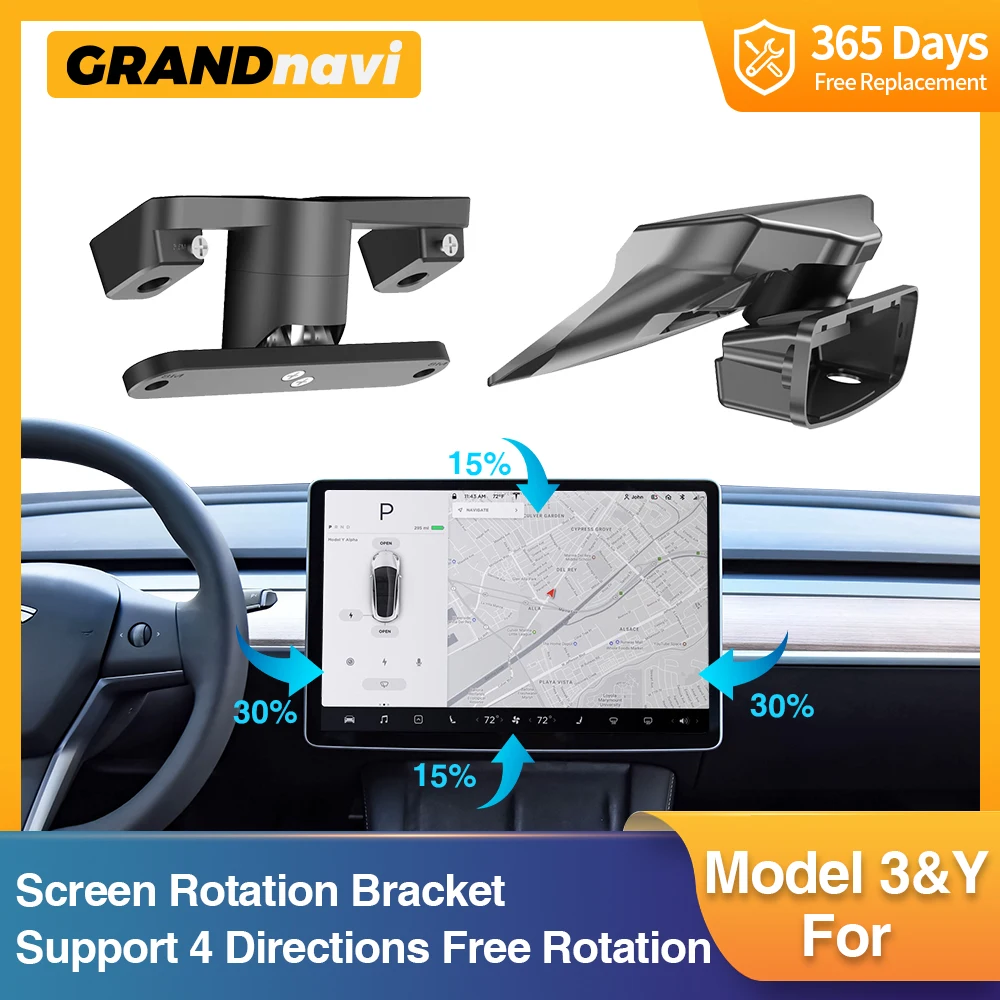 

Grandnavi Screen Rotation Bracket For Tesla Model 3 Y 2017-2022 Accessories Screen Swivel Mount GPS Navigation Original