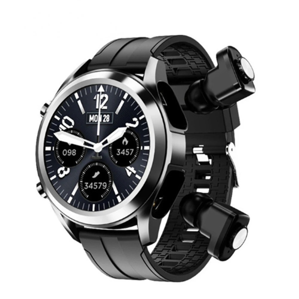 T10 Smart Watch Men Smartwatch Tws 2 In 1 HIFI Stereo Music Wireless