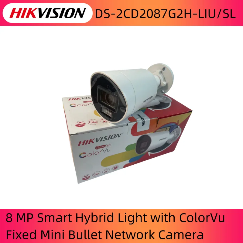 

Бесплатная доставка, умная гибридная фотокамера Hik DS-2CD2087G2H-LIU/SL 8 MP с фиксированной сетевой мини-камерой ColorVu