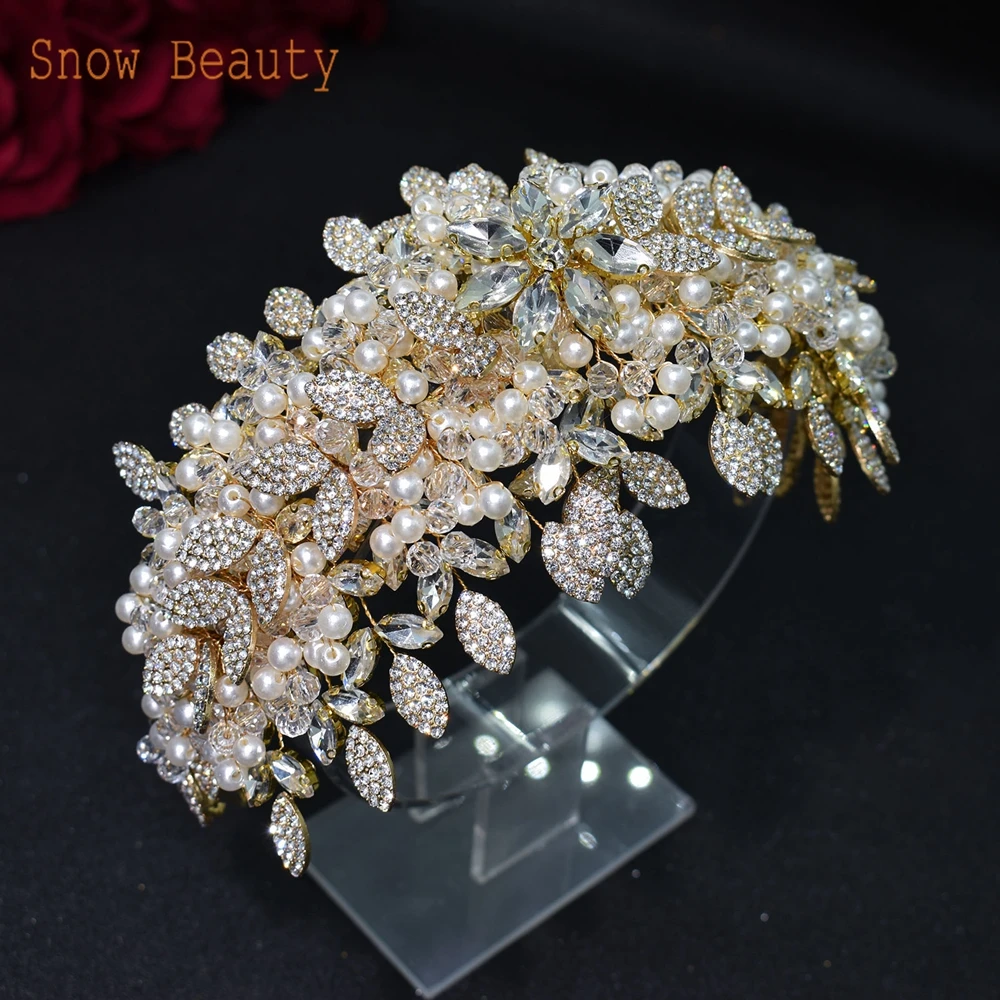 DZ065 Crystal Wedding Hair Jewelry Earring Set Party Headwear Bride Headpiece Gift Wedding Headband for Women Tiara Headdress