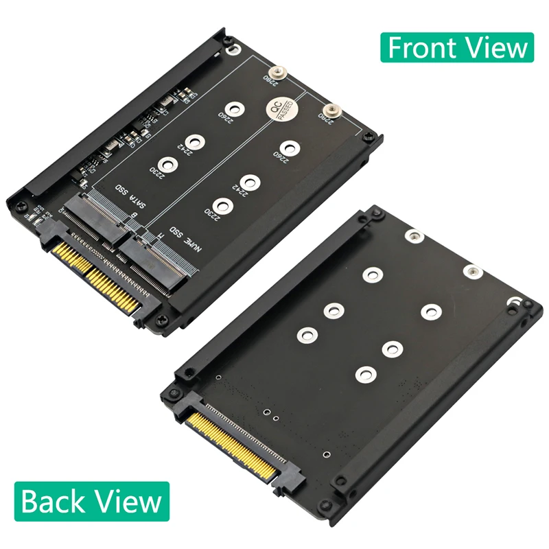 Metal Case M.2 to U.2 SSD Adapter Riser Board + Enclsoure Socket NVMe M2 SATA SSD to PCI-e U2 SFF-8639 Converter for PC Computer