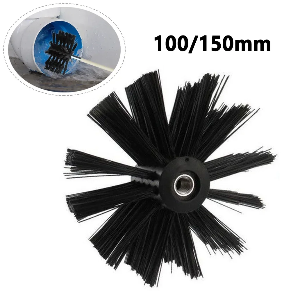 100/150mm Chimney Brush Dryer Vent Cleaning Brush Chimney Lint Remover Bristle Head Nylon For Cleaning Dryer Duct Pipe pipe cleaner brush