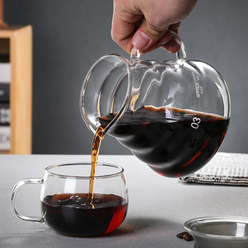 Coffee Pot 300/500/700ml coffee maker,coffee pot,coffee kettle Glass With Filter Drip Brewing Hot Brewer Cloud Shaped Kettle Coffee Brewer Utensils Clear Teapot