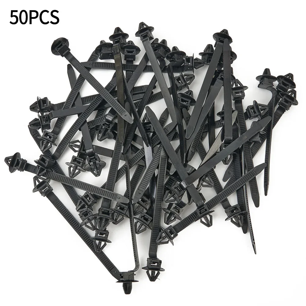 Auto Bevestigingsmiddel Vaste Slang Set Kabel Clips Bevestigingsriem Stropdas Wrap 50 Stuks Accessoires Hoge Kwaliteit Gloednieuw