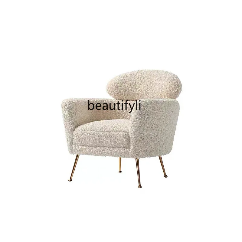 

yj Single Sofa Italian Style Light Luxury Lamb down Leisure Couch