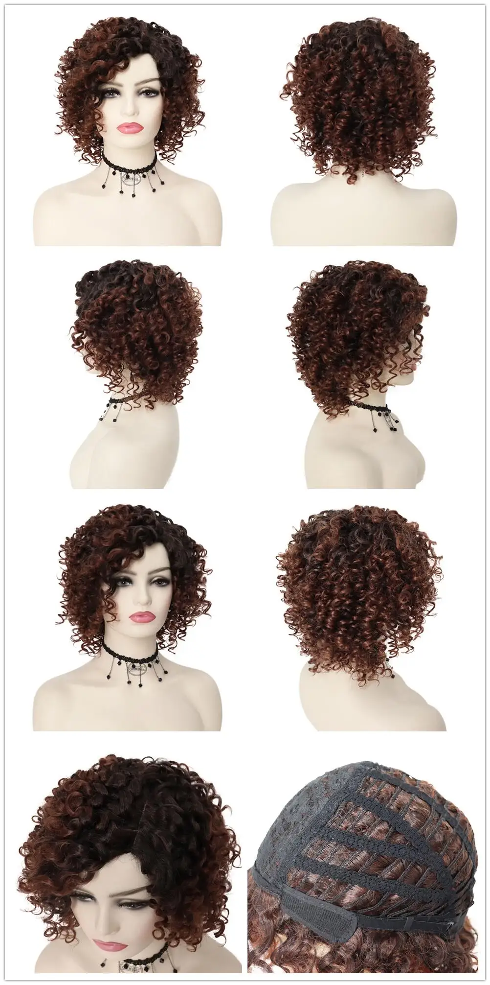 feminino afro kinky encaracolado peruca feminino cosplay